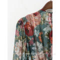 Women's Long Sleeve Chiffon Print Dress